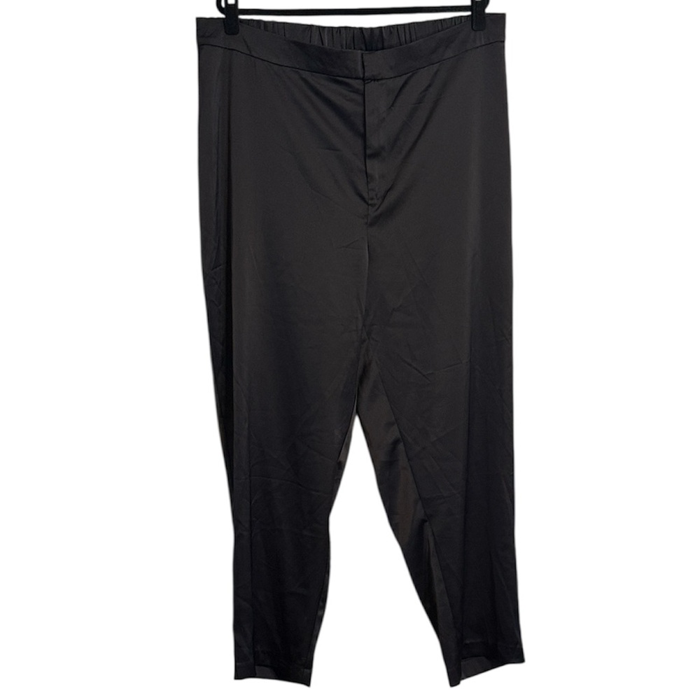 Nina Parker x Macy’s Black Satin Feel Trousers with Elastic Back NWT